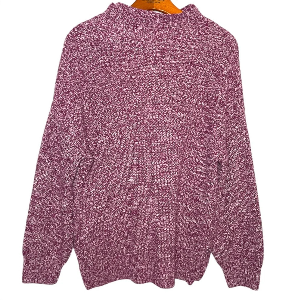 Cupcakes and cashmere shaker knit marked fuchsia mock neck sweater Medium